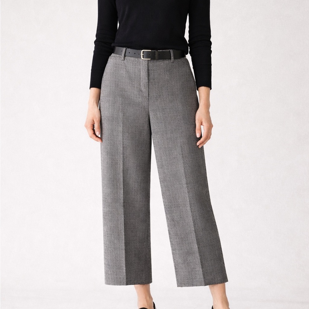 Talbots Gray Wide-Leg Cropped Dress Pants - size 10